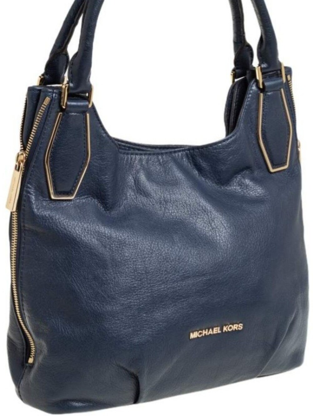 Michael Kors Vanessa Side Zip~Med Navy Shoulder Bag Beautiful